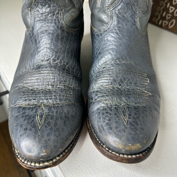Cristobal Romero Vintage Gray Western Embroidered Cowboy Boots Men's - Size 9 - Picture 4 of 11